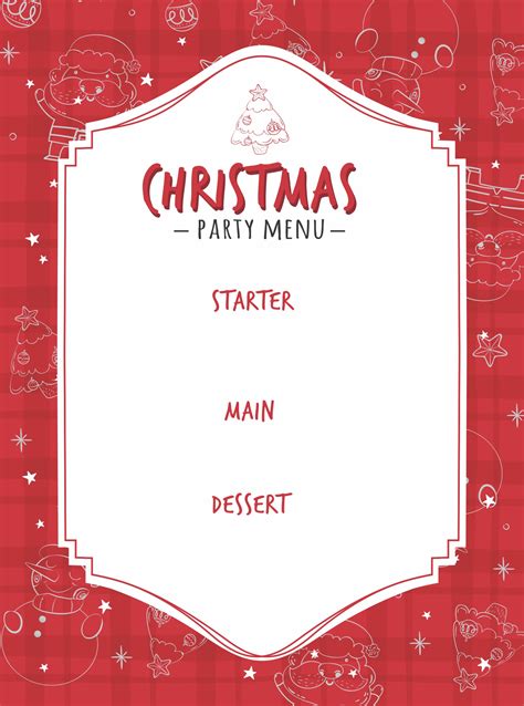 christmas menu template free